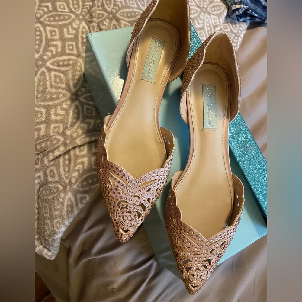 Blush flats with jewels